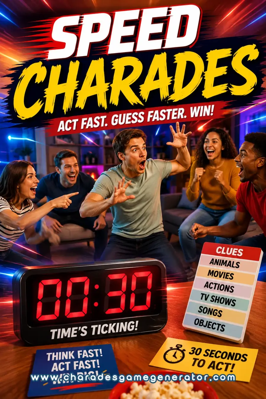 Speed Charades: Rules, Tips, and 100 Fast-Paced Words